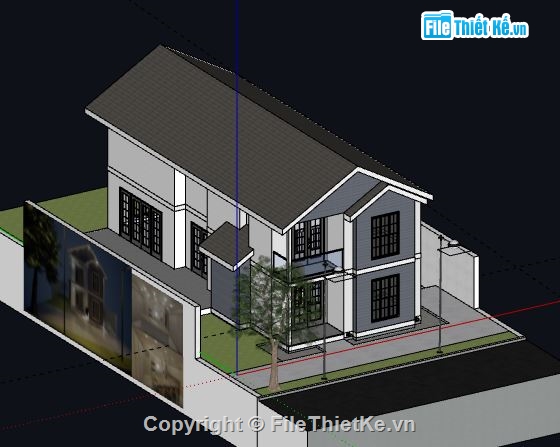 Biệt thự 2 tầng,model su biệt thự 2 tầng,biệt thự 2 tầng file su