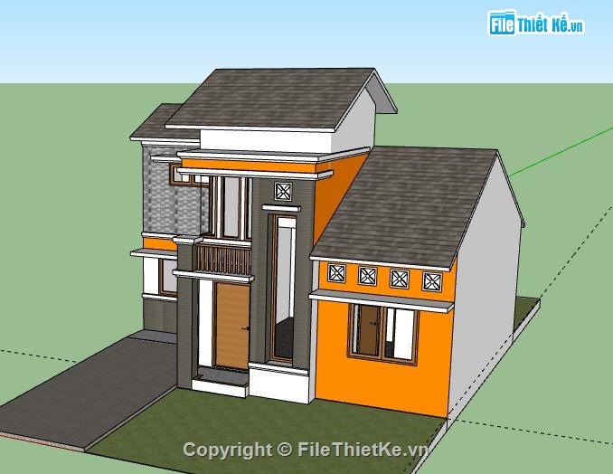 Biệt thự 2 tầng,model su biệt thự 2 tầng,biệt thự 2 tầng sketchup,file sketchup biệt thự 2 tầng,biệt thự 2 tầng file su