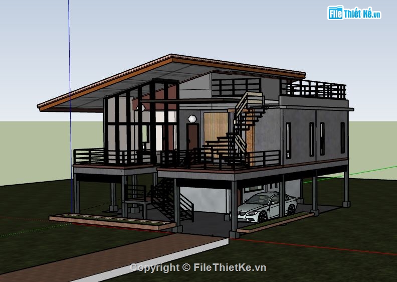 Biệt thự 2 tầng,model su biệt thự 2 tầng,file su biệt thự 2 tầng