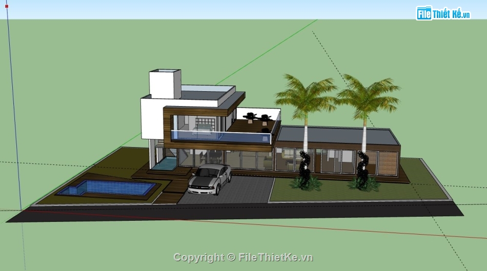 biệt thự 2 tầng,sketchup biệt thự 2 tầng,nhà biệt thự 2 tầng file su,model su biệt thự 2 tầng,biệt thự 2 tầng file sketchup