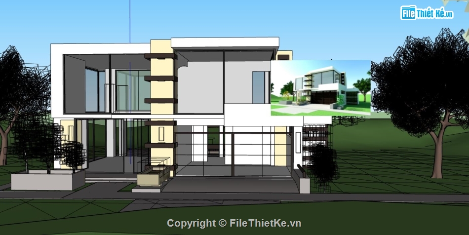 file su biệt thự,sketchup biệt thự,model su biệt thự