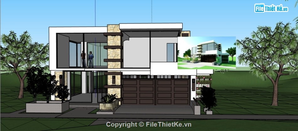 file su biệt thự,sketchup biệt thự,model su biệt thự