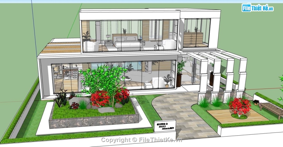 file su biệt thự,model su biệt thự,sketchup biệt thự