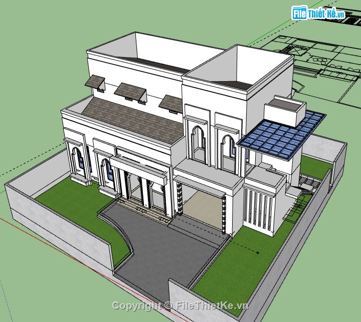 Biệt thự 2 tầng,model su biệt thự 2 tầng,biệt thự 2 tầng model su,file sketchup biệt thự 2 tầng