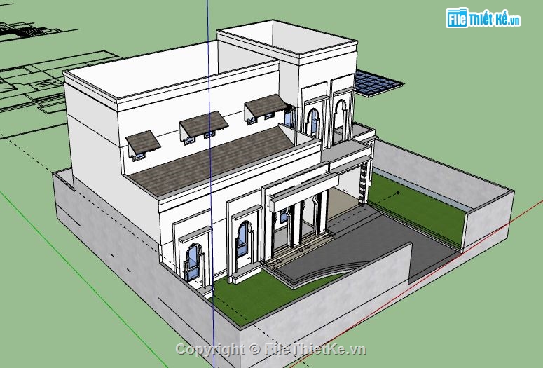 Biệt thự 2 tầng,model su biệt thự 2 tầng,biệt thự 2 tầng model su,file sketchup biệt thự 2 tầng