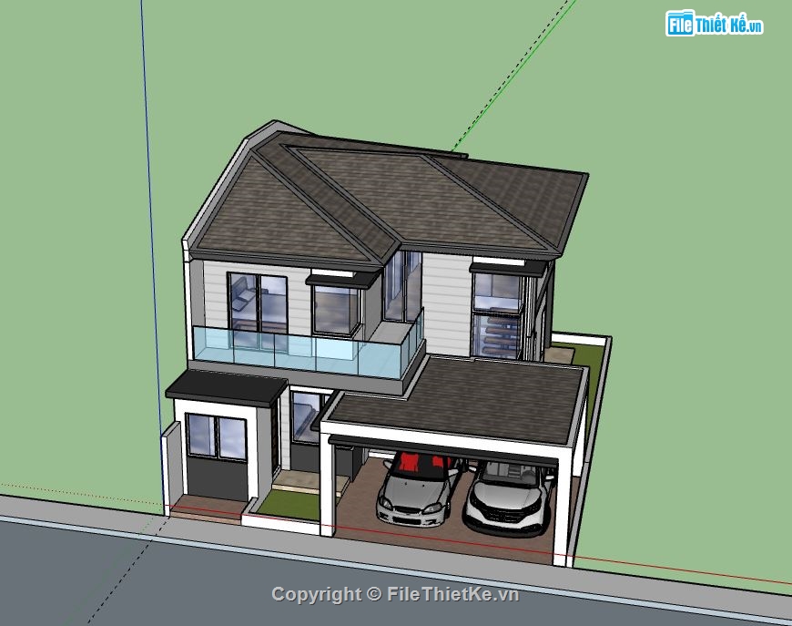 biệt thự 2 tầng,file sketchup biệt thự 2 tầng,biệt thự 2 tầng file su,model su biệt thự 2 tầng,biệt thự 2 tầng file sketchup