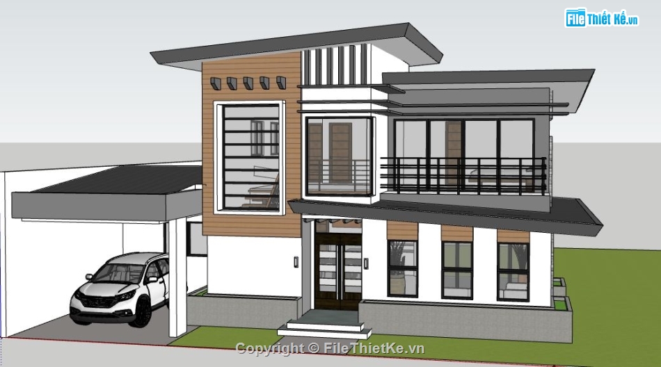 Biệt thự 2 tầng,file su biệt thự 2 tầng,model su biệt thự 2 tầng,sketchup biệt thự 2 tầng,biệt thự 2 tầng file sketchup