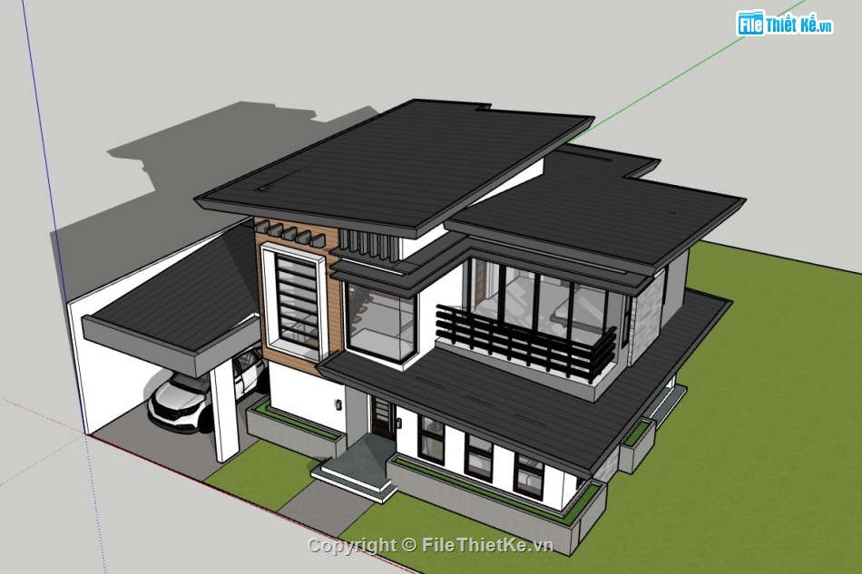 Biệt thự 2 tầng,file su biệt thự 2 tầng,model su biệt thự 2 tầng,sketchup biệt thự 2 tầng,biệt thự 2 tầng file sketchup