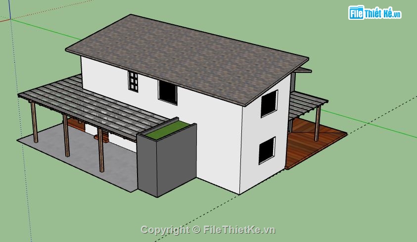 Biệt thự 2 tầng,model su biệt thự 2 tầng,file su biệt thự 2 tầng,biệt thự 2 tầng sketchup,sketchup biệt thự 2 tầng