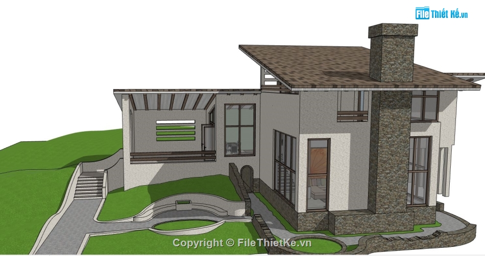 file su biệt thự,sketchup biệt thự,model su biệt thự