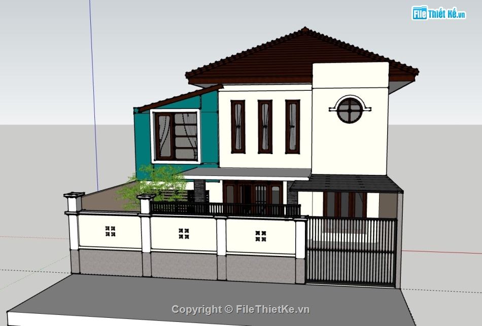 Biệt thự 2 tầng,model su biệt thự 2 tầng,biệt thự 2 tầng file su,sketchup biệt thự 2 tầng,biệt thự 2 tầng model su