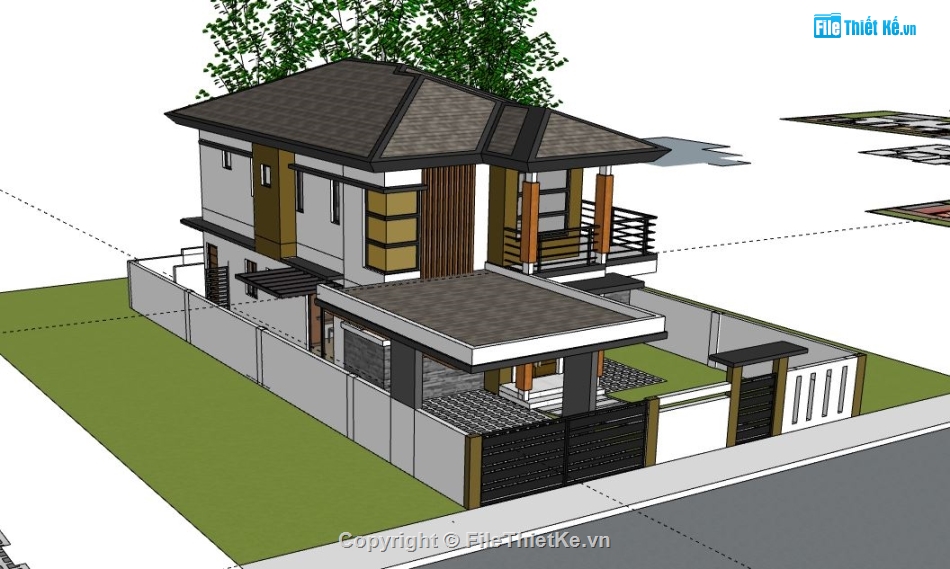 biệt thự 2 tầng,file su biệt thự 2 tầng,model su biệt thự 2 tầng,biệt thự 2 tầng file sketchup,biệt thự 2 tầng file su