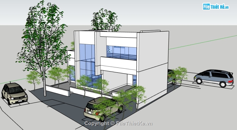 file su biệt thự,model su biệt thự,sketchup biệt thự