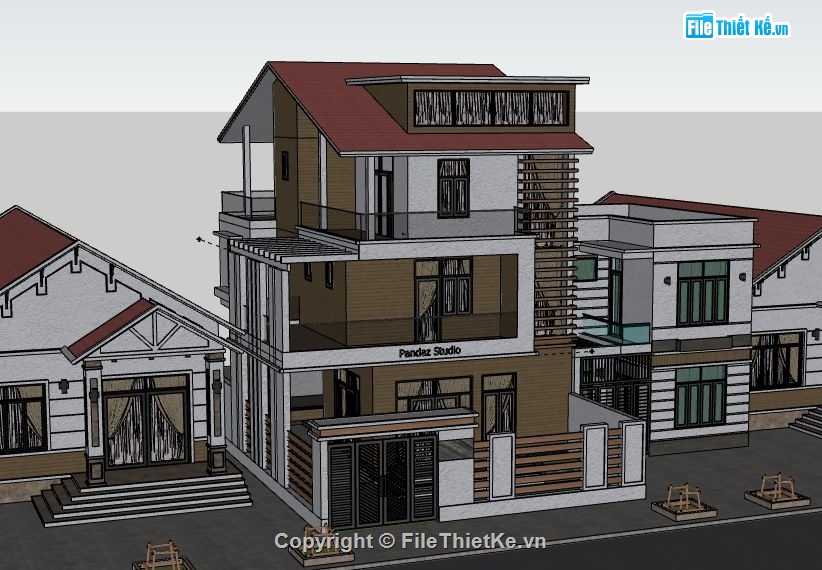 Biệt thự 3 tầng,model su biệt thự 3 tầng,file su biệt thự 3 tầng