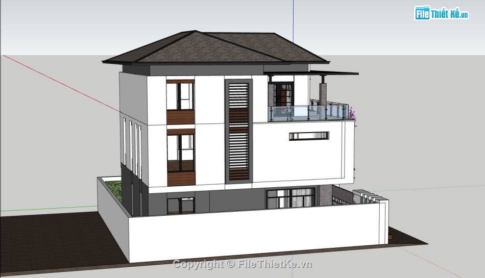 biệt thự 3 tầng,model 3 biệt thự tầng,phối cảnh biệt thự 3 tầng