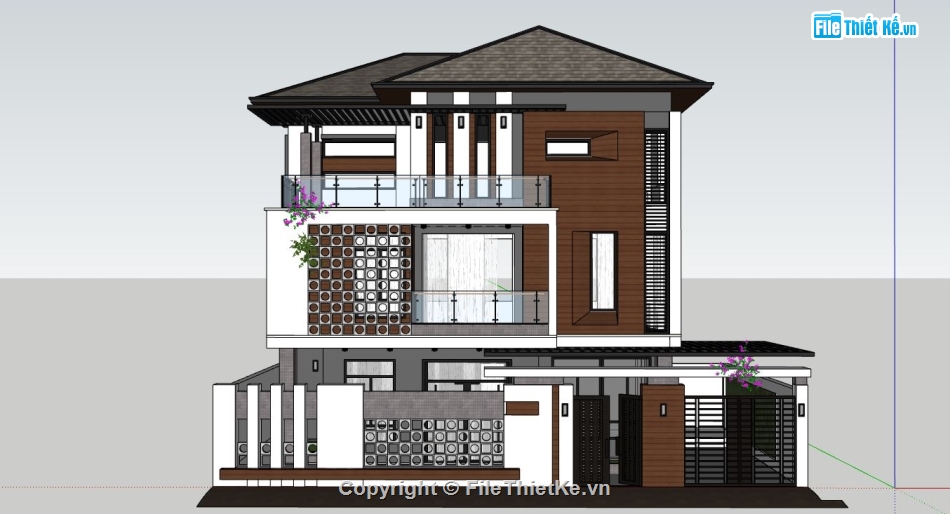 biệt thự 3 tầng,model 3 biệt thự tầng,phối cảnh biệt thự 3 tầng