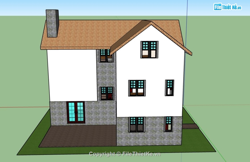 Biệt thự 3 tầng,model su biệt thự 3 tầng,biệt thự 3 tầng file su,sketchup biệt thự 3 tầng,biệt thự 3 tầng file sketchup