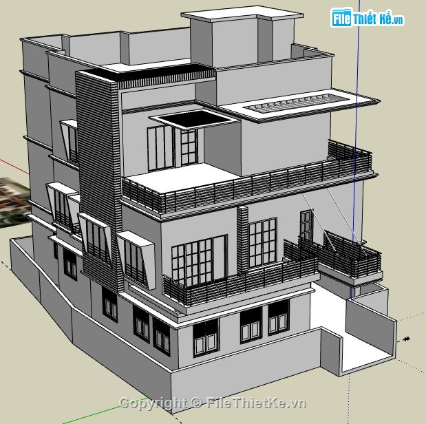 Model su biệt thự 3 tầng,biệt thự 3 tầng file su,sketchup biệt thự 3 tầng,file sketchup biệt thự 3 tầng