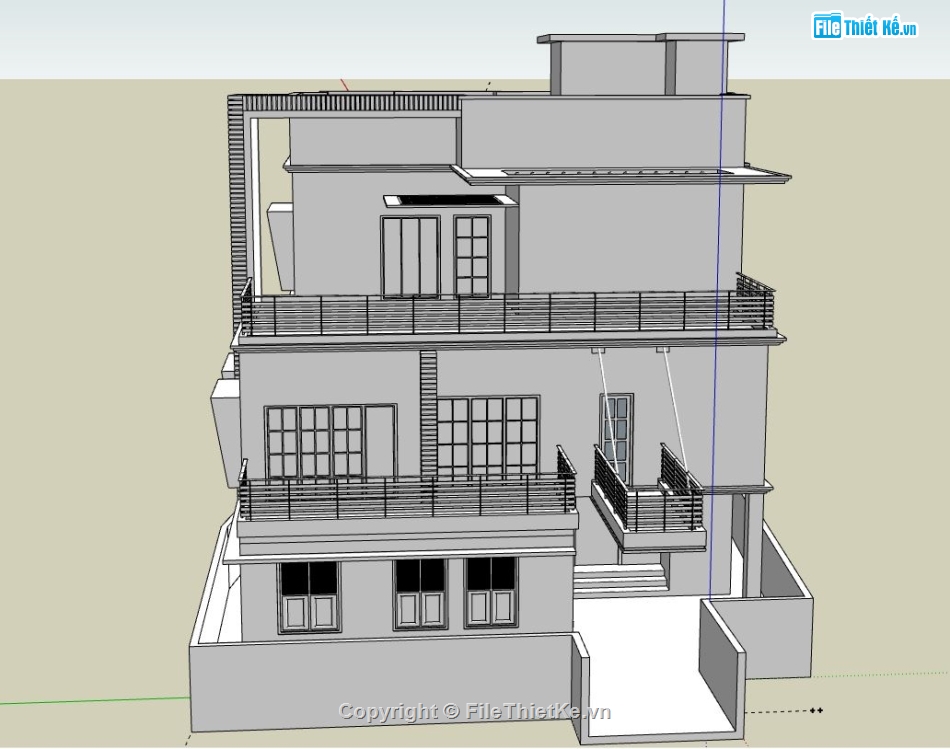 Model su biệt thự 3 tầng,biệt thự 3 tầng file su,sketchup biệt thự 3 tầng,file sketchup biệt thự 3 tầng