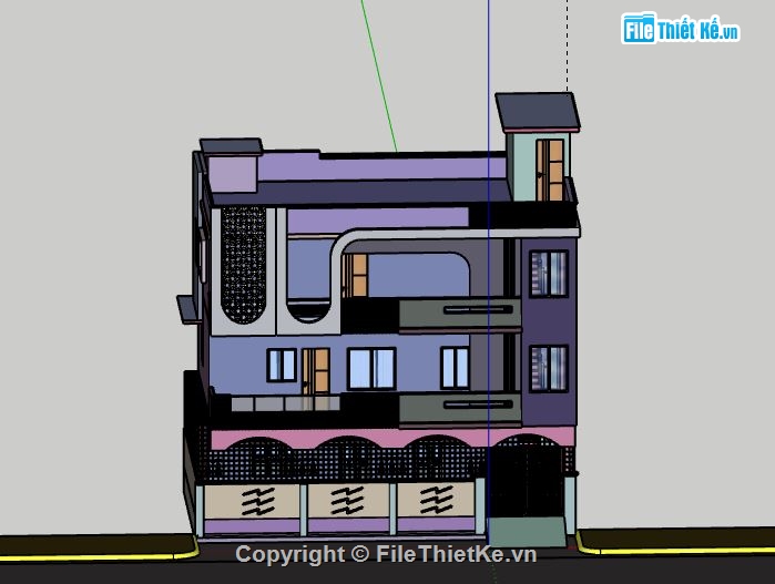 Biệt thự 3 tầng,model su biệt thự 3 tầng,biệt thự 3 tầng file su