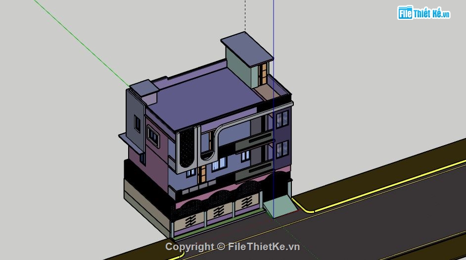 Biệt thự 3 tầng,model su biệt thự 3 tầng,biệt thự 3 tầng file su