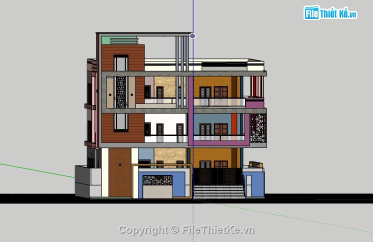 Biệt thự 3 tầng,model su biệt thự 3 tầng,biệt thự 3 tầng file su