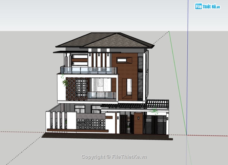 Biệt thự 3 tầng,model su biệt thự 3 tầng,biệt thự 3 tầng file su