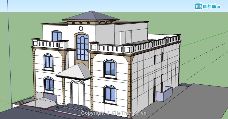 Biệt thự 3 tầng,model su biệt thự 3 tầng,file su biệt thự 3 tầng,biệt thự 3 tầng model su,file sketchup biệt thự 3 tầng