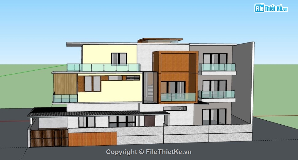 Biệt thự 3 tầng,model su biệt thự 3 tầng,file sketchup biệt thự 3 tầng,biệt thự 3 tầng model su,file su biệt thự 3 tầng