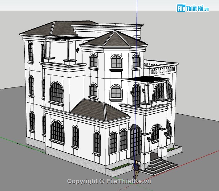 Biệt thự 3 tầng,Biệt thự 3 tầng file sketchup,model su biệt thự 3 tầng,biệt thự 3 tầng file su