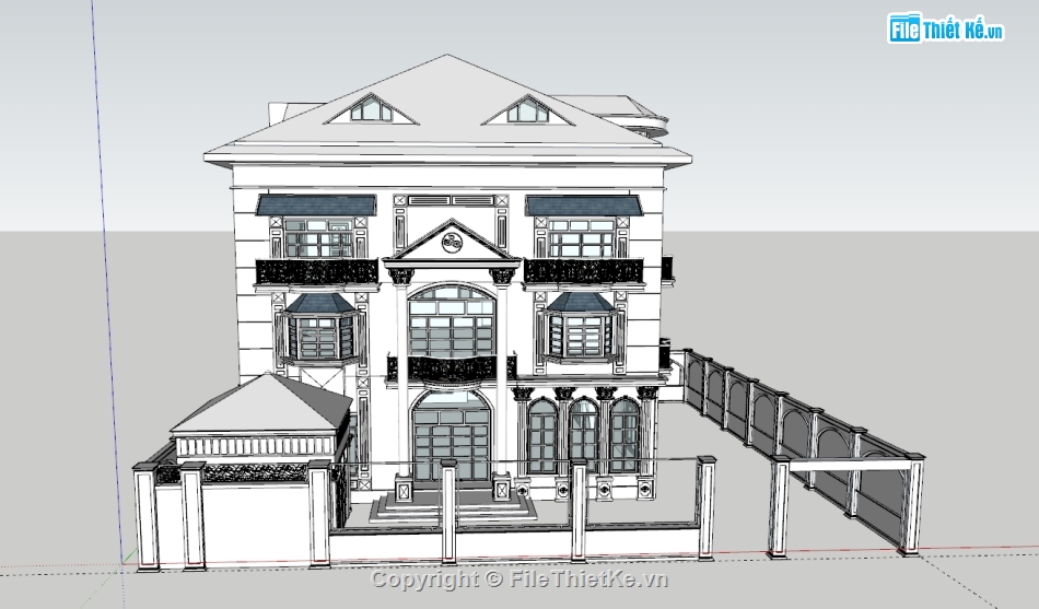 biệt thự,biệt thự 3 tầng,model biệt thự 3 tầng