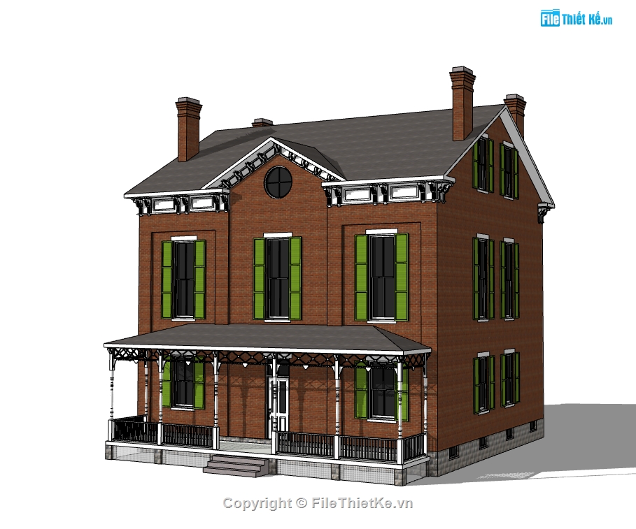 biệt thự 2 tầng file su,dựng ngoại thất biệt thự,sketchup biệt thự 2 tầng