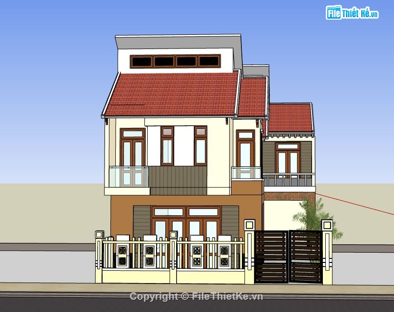 file su biệt thự,model su biệt thự,file sketchup biệt thự