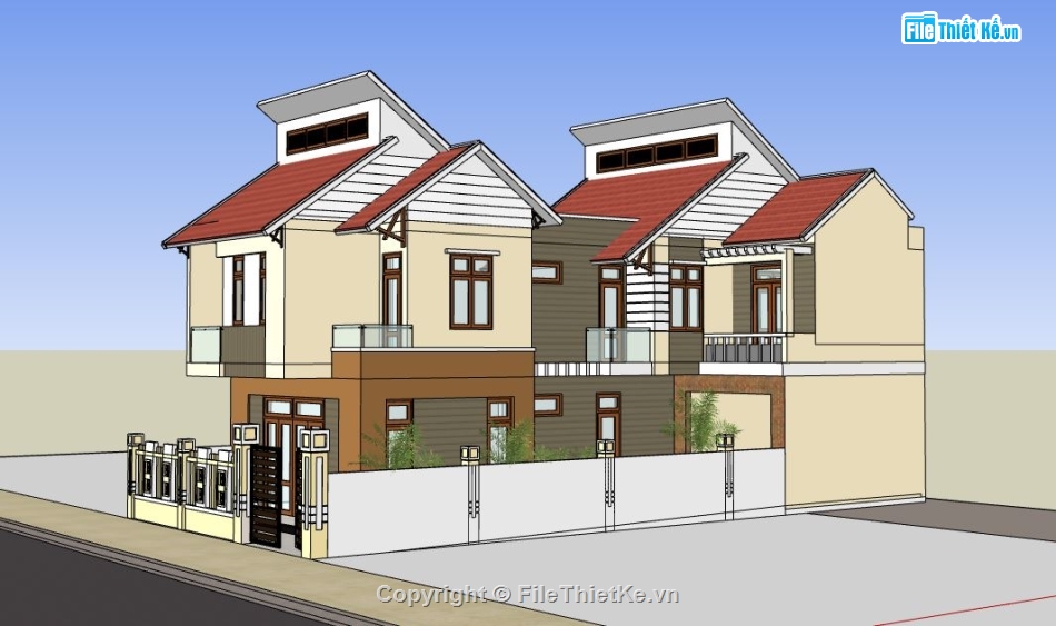 file su biệt thự,model su biệt thự,file sketchup biệt thự