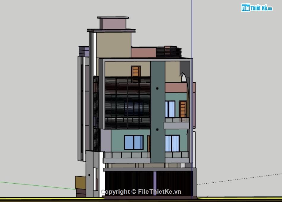 Biệt thự 4 tầng,model su biệt thự 4 tầng,file su biệt thự 4 tầng