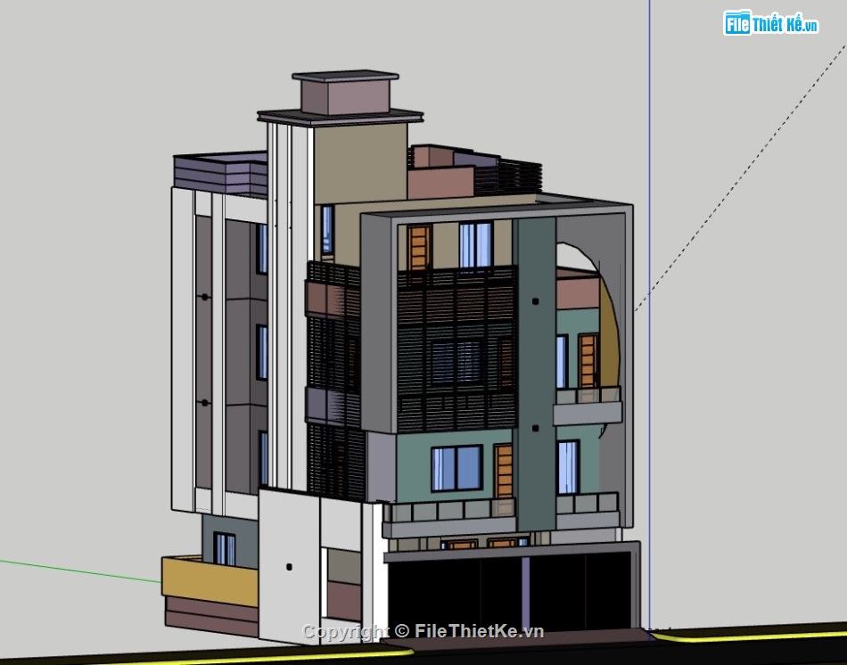 Biệt thự 4 tầng,model su biệt thự 4 tầng,file su biệt thự 4 tầng