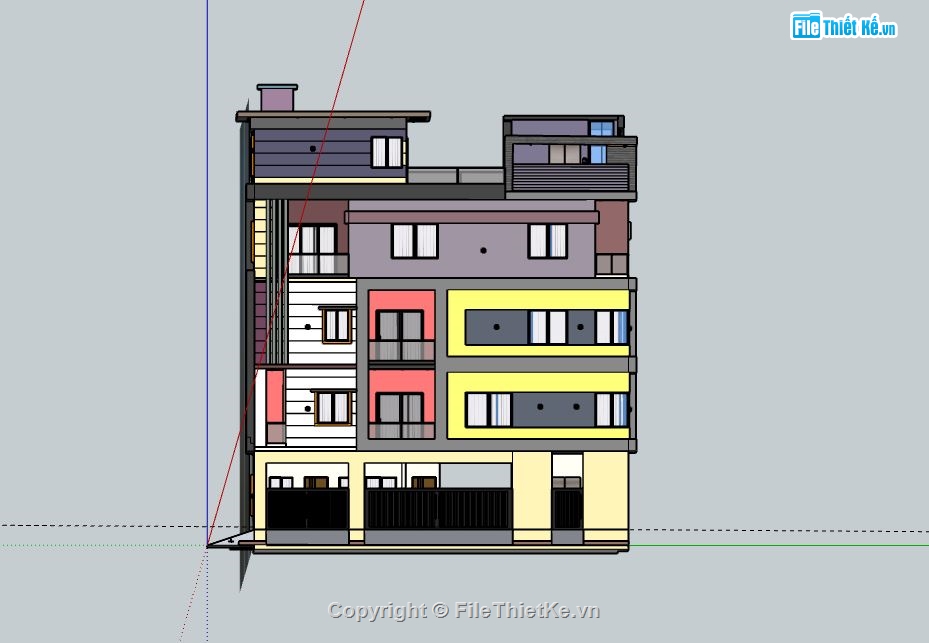 Biệt thự 5 tầng,model su biệt thự 5 tầng,biệt thự 5 tầng file su