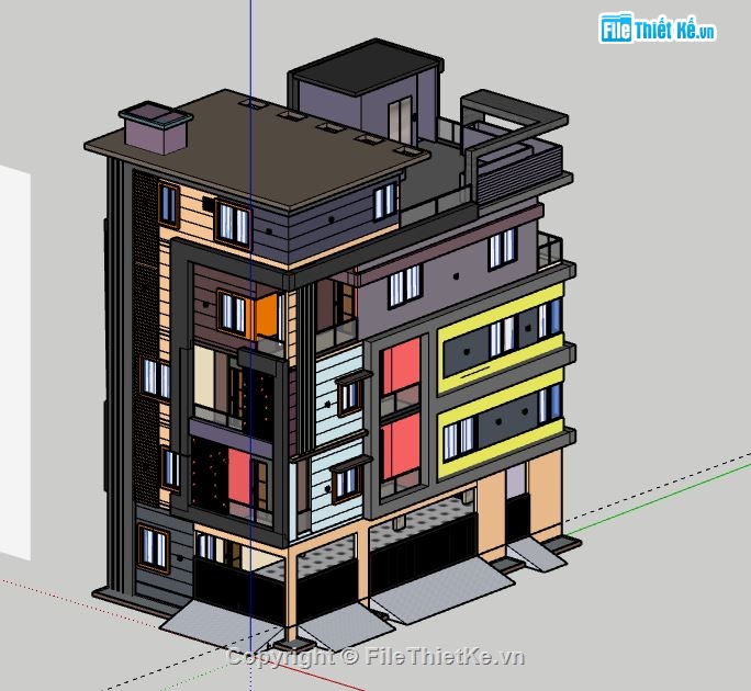 Biệt thự 5 tầng,model su biệt thự 5 tầng,biệt thự 5 tầng file su