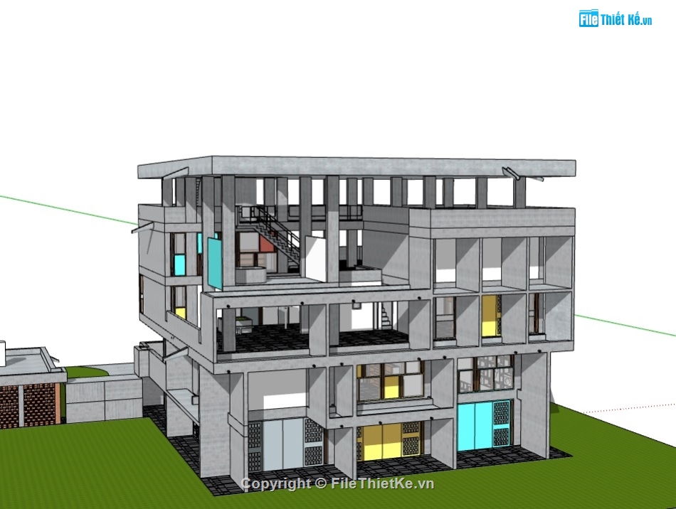 su biệt thự,model su biệt thự,sketchup biệt thự