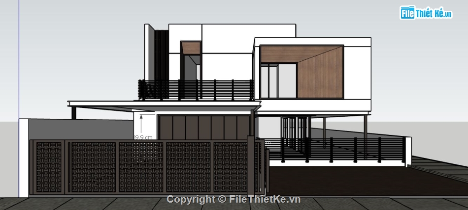 sketchup biệt thự 2 tầng hiện đại,sketchup biệt thự,file su biệt thự,file sketchup biệt thự