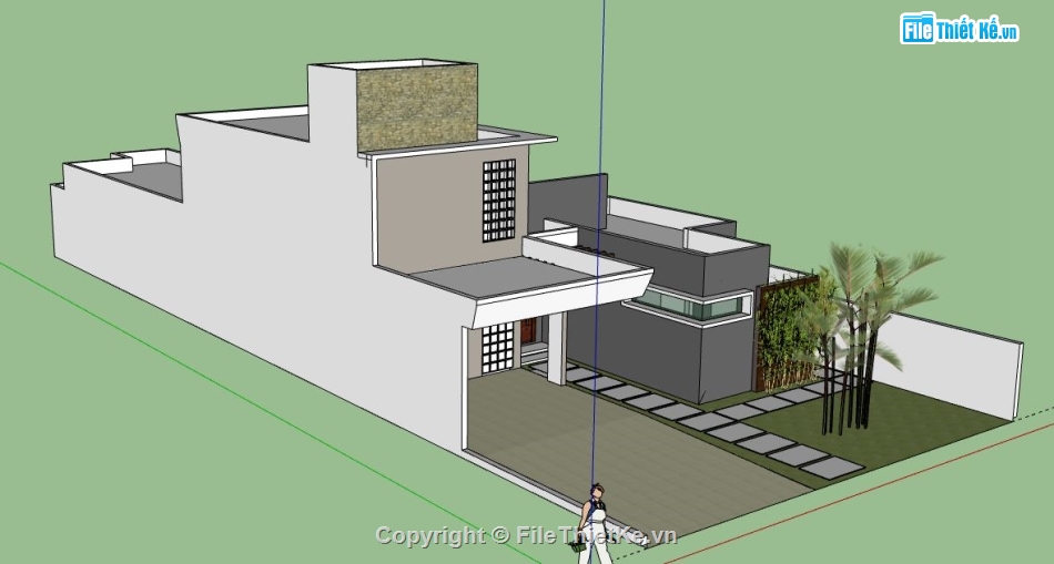 Biệt thự phố 2 tầng,file sketchup nhà phố 2 tầng,sketchup nhà phố 2 tầng,nhà phố 2 tầng model su,nhà phố 2 tầng file su