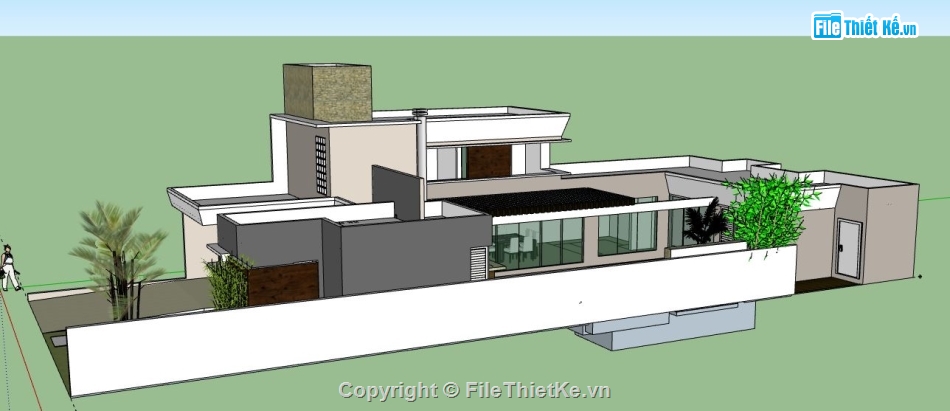 Biệt thự phố 2 tầng,file sketchup nhà phố 2 tầng,sketchup nhà phố 2 tầng,nhà phố 2 tầng model su,nhà phố 2 tầng file su