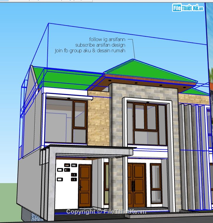 Biệt thự  2 tầng,Biệt thự 2 tầng file su,su biệt thự 2 tầng,file biệt thự sketchup