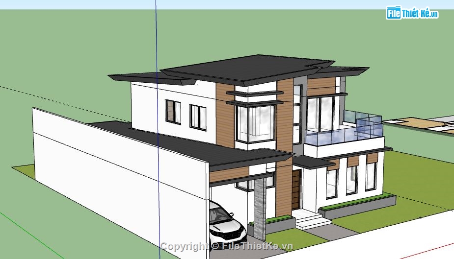 Biệt thự 2 tầng hiện đại,model su biệt thự 2 tầng,biệt thự 2 tầng file su,sketchup biệt thự 2 tầng,biệt thự 2 tầng file sketchup