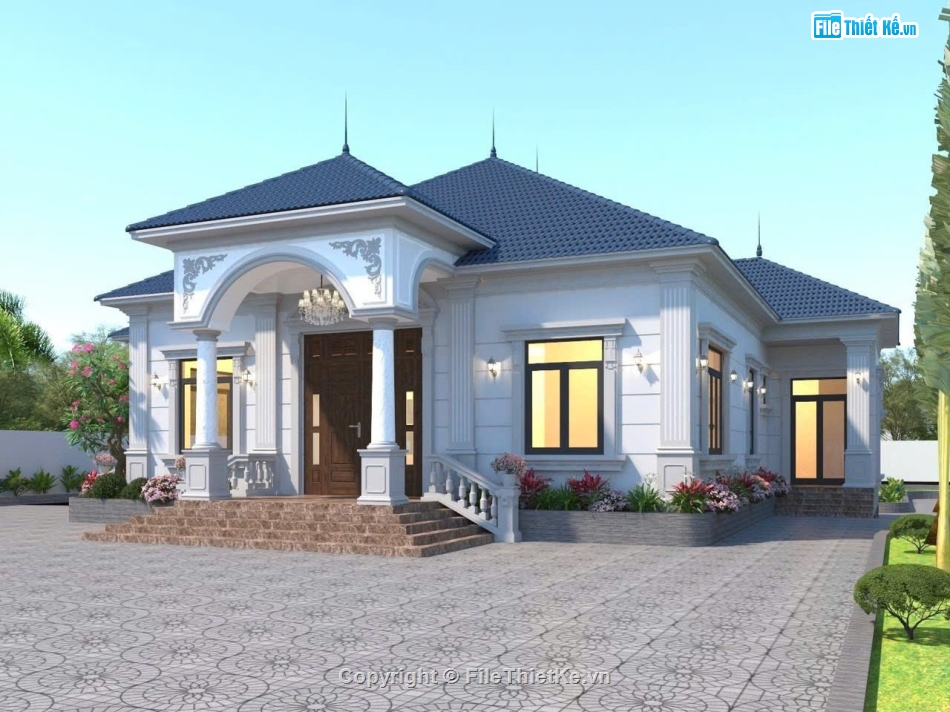 biệt thự sân vườn,biệt thự,sketchup