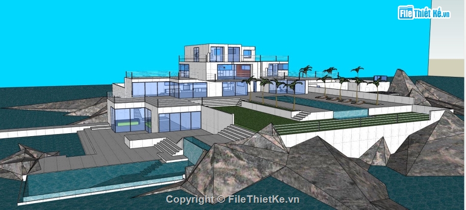 file Sketchup Biệt thự,su biệt thự đẹp,biệt thự su