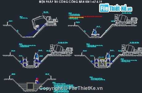 BPTC đường full,Xử lý nền đất yếu,BPTC cầu dầm bản Biện pháp thi công đường full