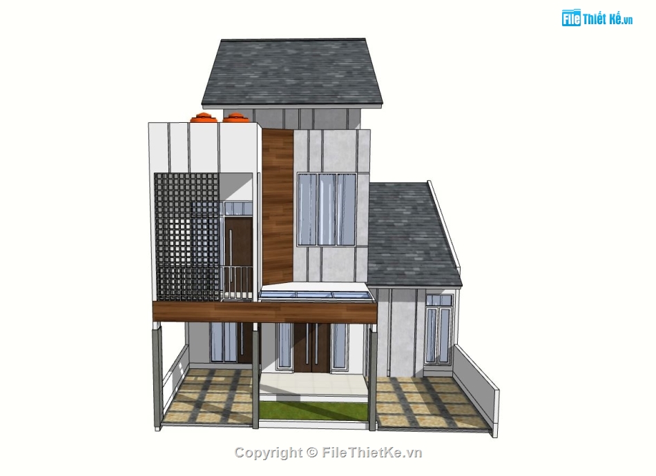 mẫu nhà 2 tầng,thiết kế nhà 2 tầng,phối cảnh nhà 2 tầng,file su nhà 2 tầng