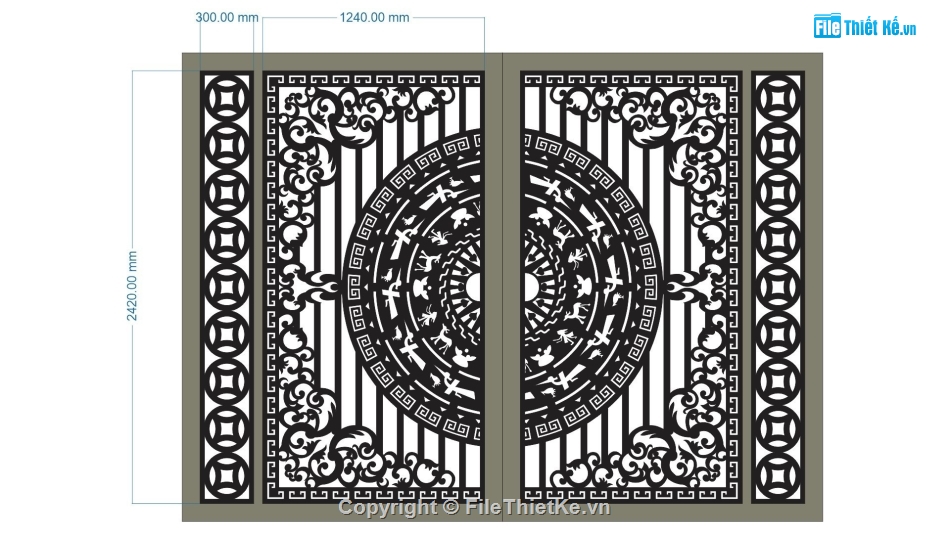 cổng 2 cánh cnc,file cnc cổng 2 cánh,mẫu cnc cổng 2 cánh