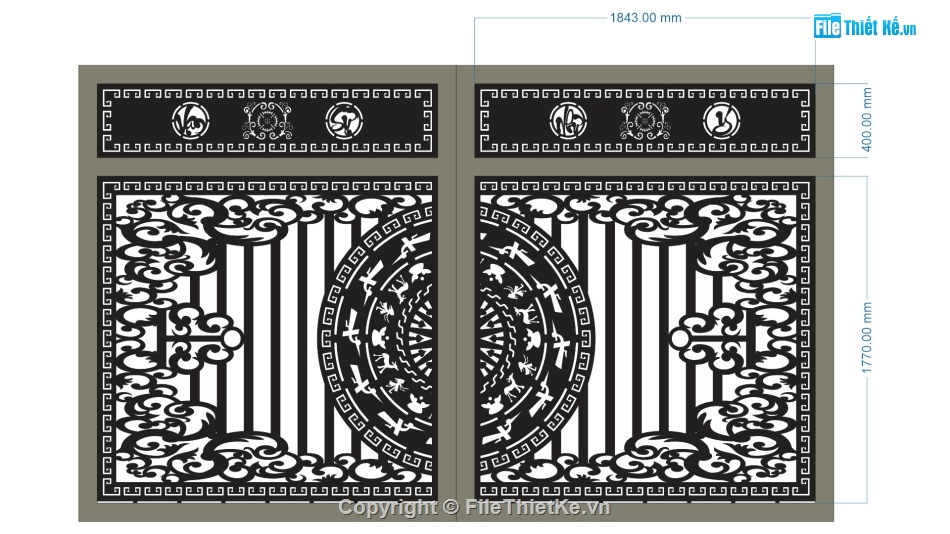 CNC cổng 2 cánh,cổng 2 cánh dxf,mẫu cổng 2 cánh